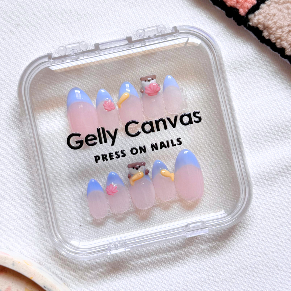 Gelly Canvas otter press on nails