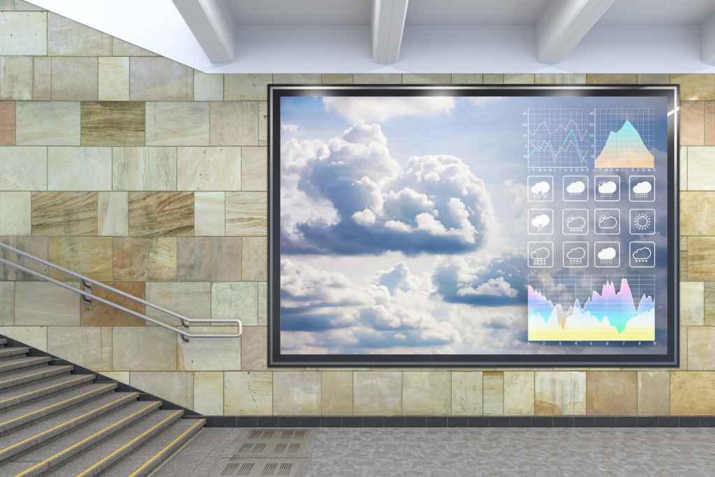 Digital billboard with weather forecast